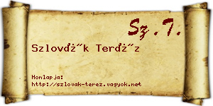 Szlovák Teréz névjegykártya